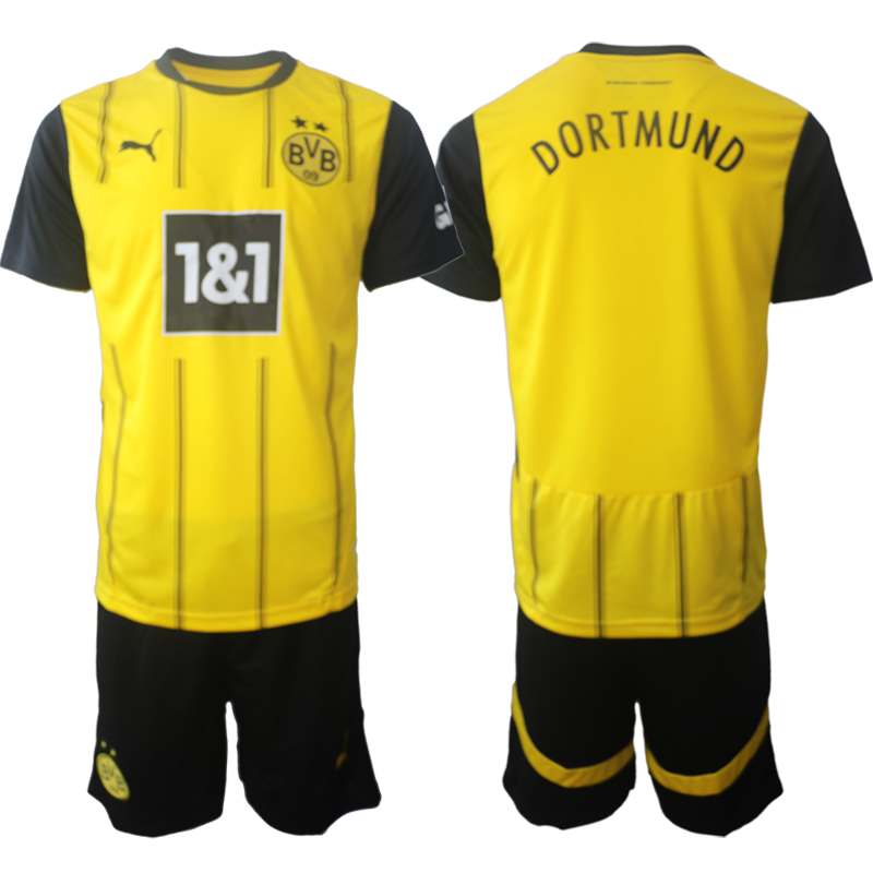 Men 2024-2025 Club Borussia Dortmund home Yellow blank Soccer Jersey->borussia dortmund jersey->Soccer Club Jersey